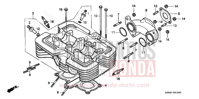 CULASSE de CB Two Fifty MONZA RED (R110) de 1994